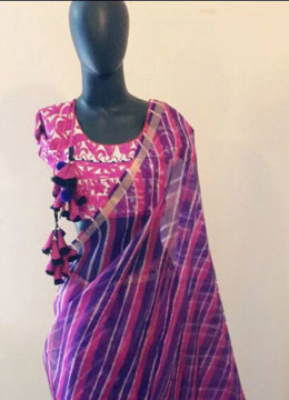 The Beautiful pink purple saree