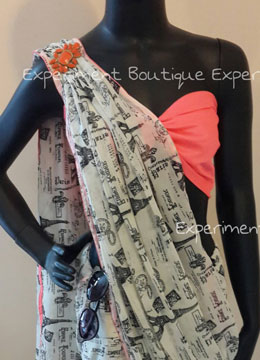 The Paris Eiffel Tower print with a neon hint saree