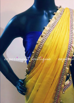 The Beautiful vibrant yellow Saree