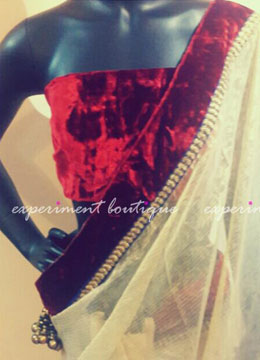 The Dusky scarlet red saree